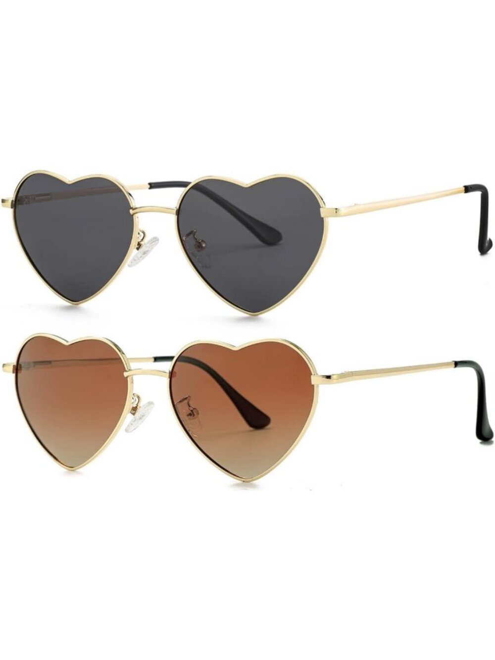 Chic Polarized Heart Sunglasses for Women | Stylish Metal Frame & UV400 - Picture 2 of 6